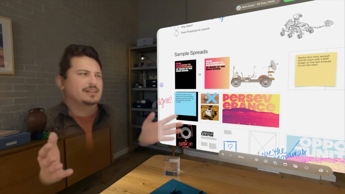 Imagen del post sobre las Apple Vision Pro introduce spatial personas en las aplicaciones compatibles con SharePlay