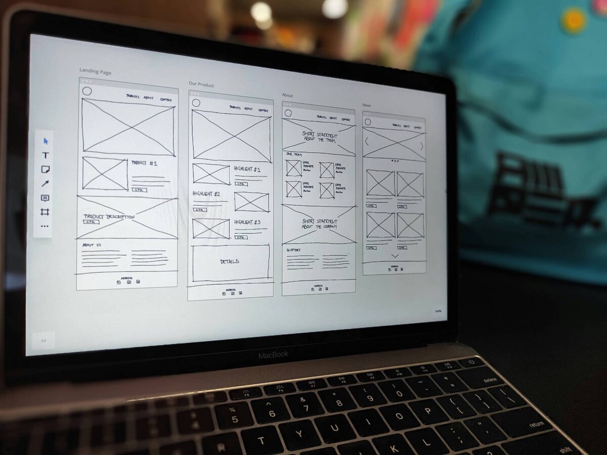 Imagen de unos wireframes de una aplicación móvil